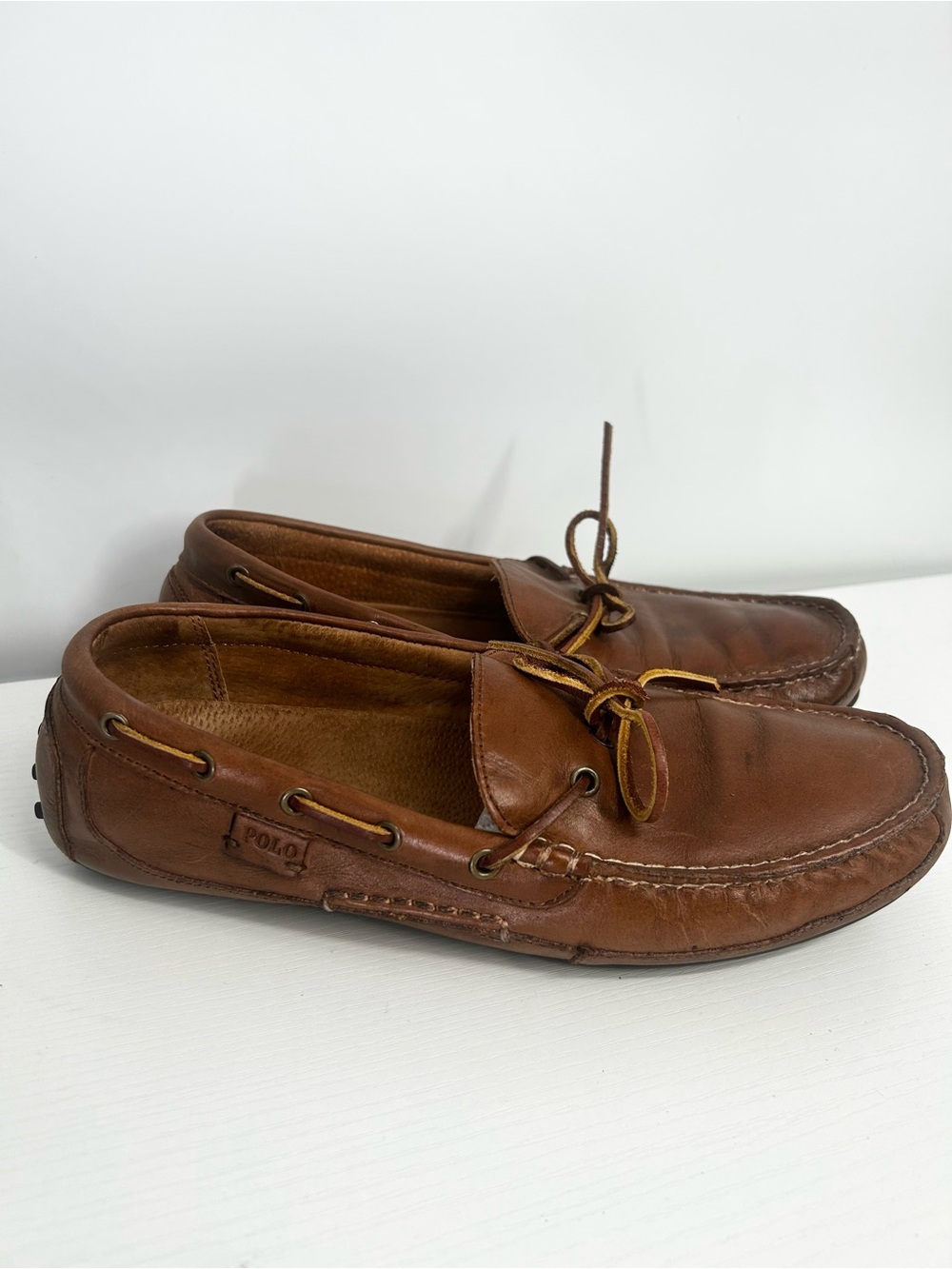 Polo Ralph Lauren Wyndings Men's Size 10D Shoes Brown Leather Moccasin Loafers